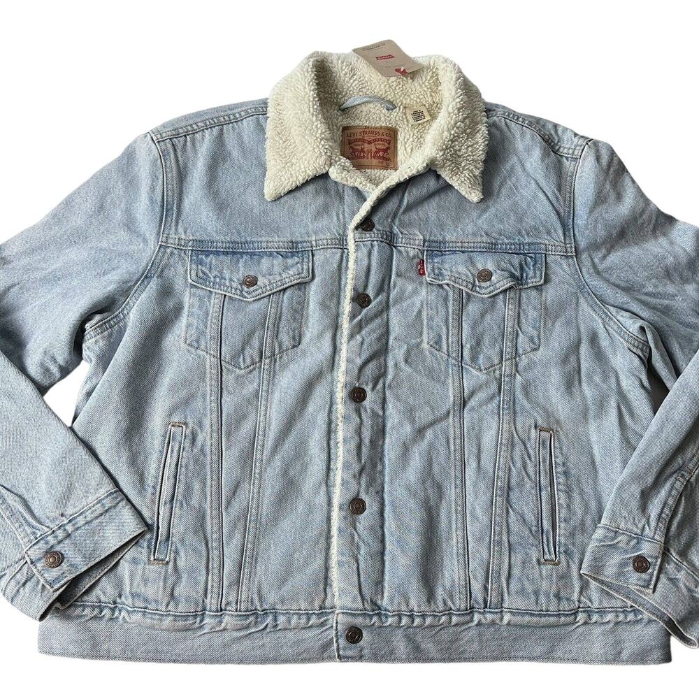 Levi's Women's Ex-Boyfriend Sherpa Trucker Denim Jean Jacket Size XL New